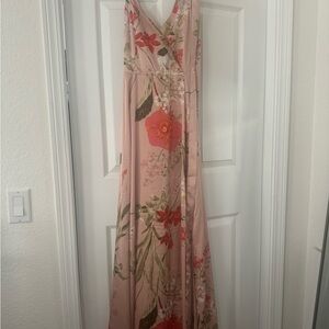 Lulu's Pink Floral Maxi Dress